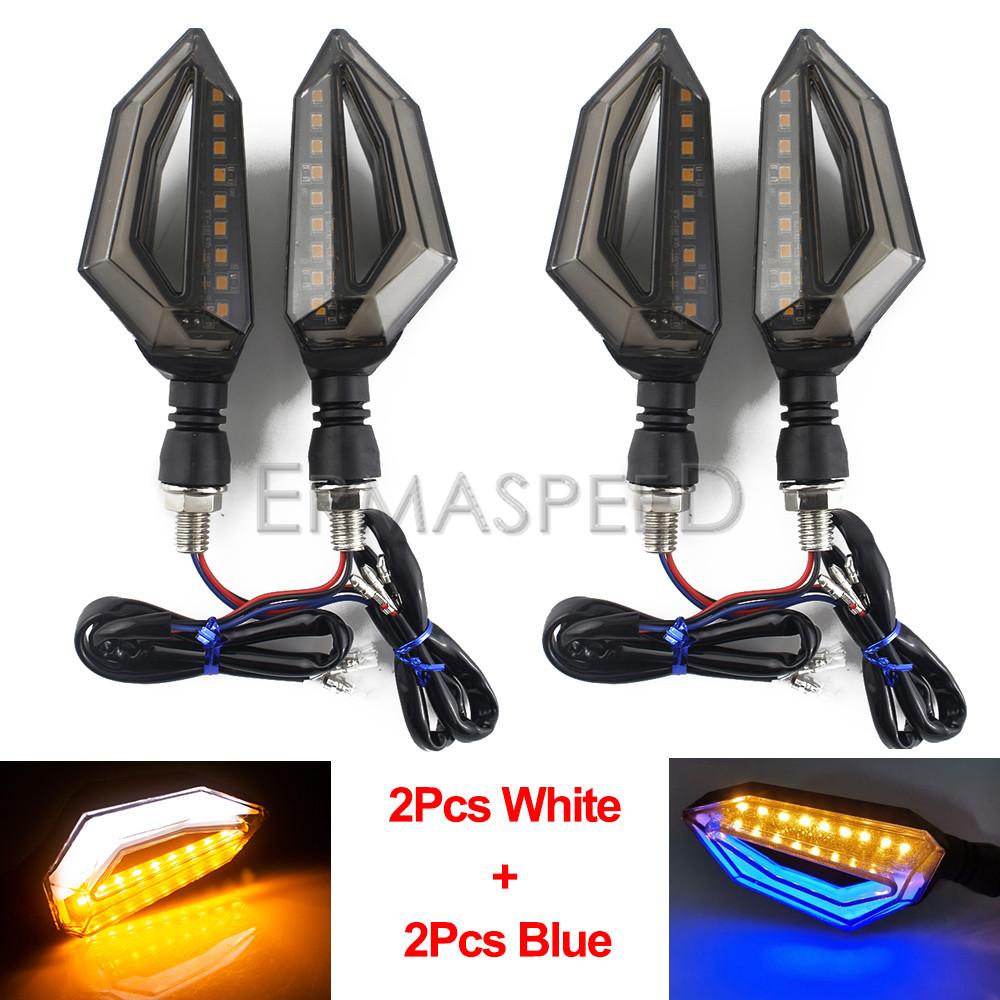 4 шт., универсальные 10 мм мотоциклетные светодиодные указатели поворота, мигалка, передние и задние фонари, индикатор для Yamaha Suzuki
