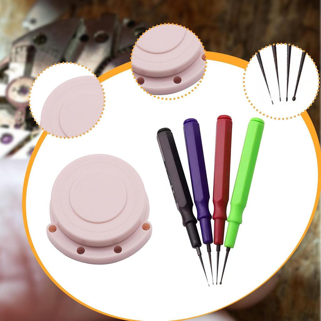 Watch Oiler Set Oil Cup 4 Pens Lubricant Tools Assortment Supplies Maintenance Watchmaker