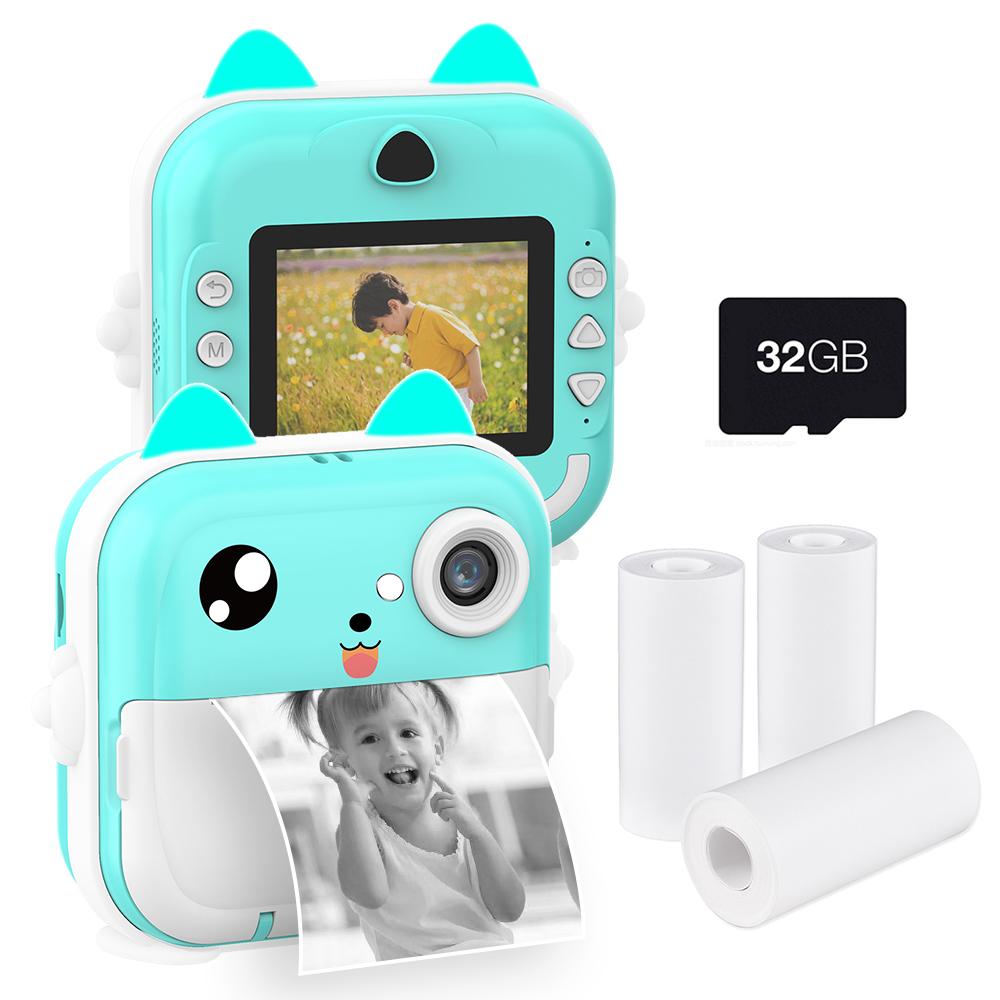 Портативная детская детская камера с мгновенной термопечатью, цифровая камера с экраном 2,4 дюйма, фотоселфи HD
