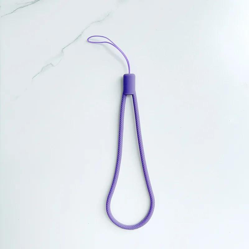 1Pc Color Simple Liquid Silicone Mobile Phone Lanyard Portable Phone Camera Handheld Fan Keychain Non-slip Anti-lost Wrist Strap