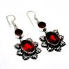 Mozambique Garnet Gemstone 925 Silver Plated Handmade Jewelry Earring 1.89"