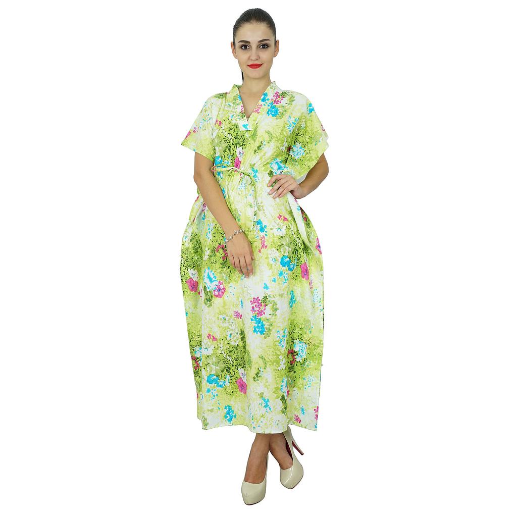 Bimba Women Soft Modal Cotton Long Printed Caftan Maxi Beach Cover Up Kaftan