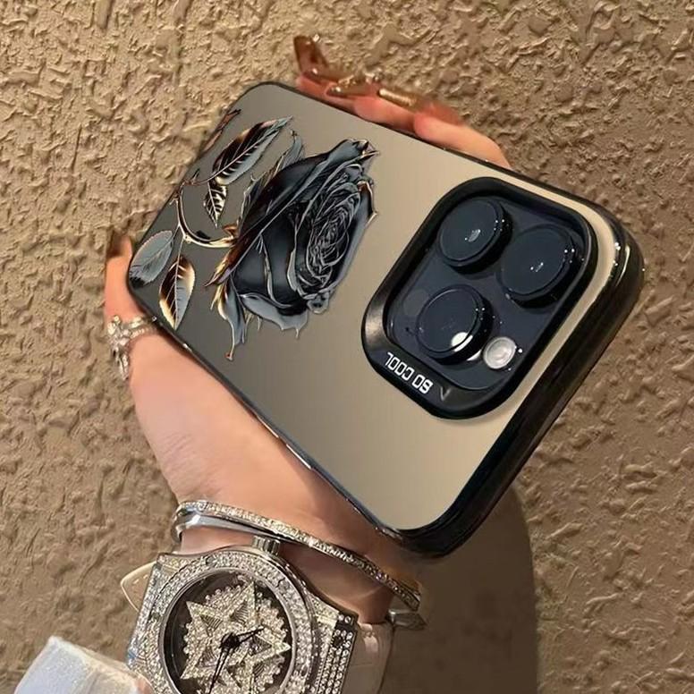 Black Gold Rose Applicable To Apple 15 Promax Mobile Case IPhone 16 Pro Flowers 14 Pro Premium 13 New Model