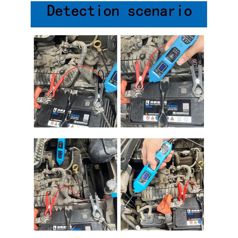 Универсальный автомобильный тестер электрических цепей 6 В-24 В, тестер электрической системы автомобиля, комплект щупов напряжения и мощности со светодиодным цифровым дисплеем