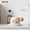 150ml Beige Panda And Butterfly Coffee Mug With Plate Breakfast Mug Afternoon Tea Mug Cup Saucer Kit Office Water Cup Cafes Gift