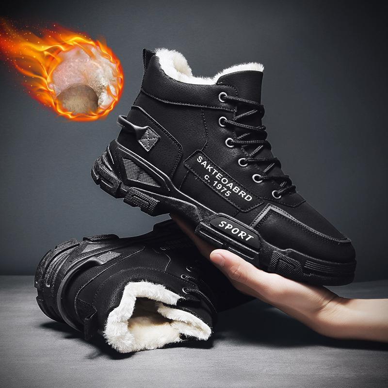 Мужские ботинки, мужская зимняя обувь, модные зимние ботинки, зимние кроссовки больших размеров, мужская обувь до щиколотки, зимние ботинки, черная, синяя обувь