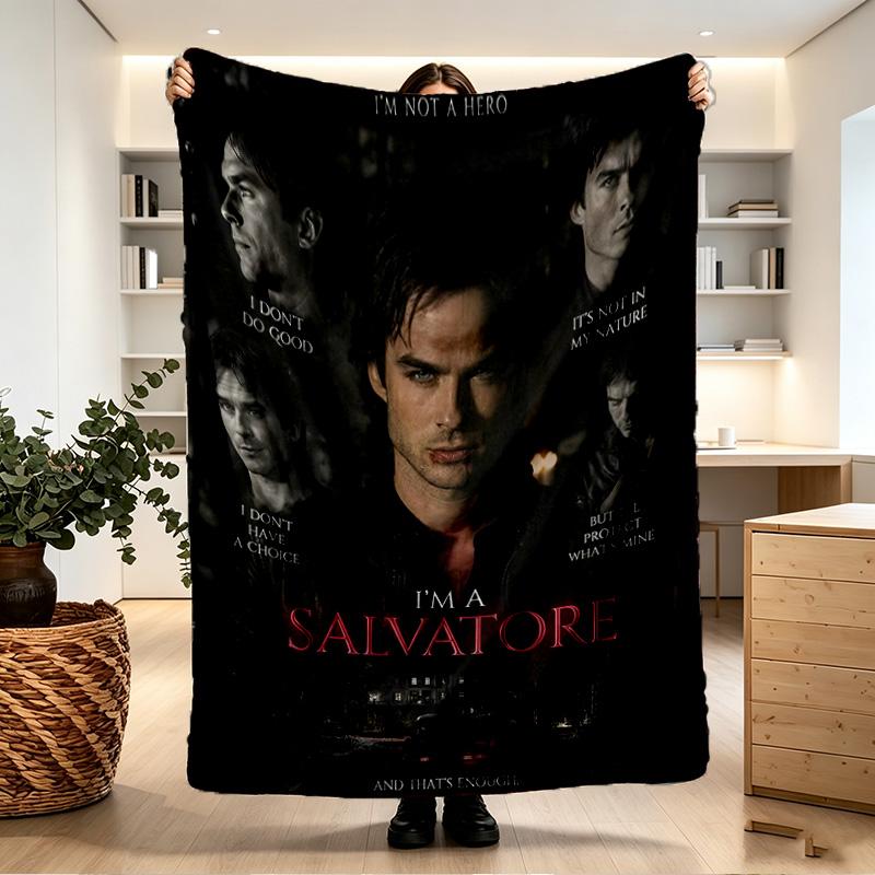 Damon Salvatore Print Blanket - Soft & Comfortable, for Bedroom, Travel, Sofa, Home Decoration - Birthday Christmas Gift for Friend