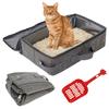 Foldable Pet Litter Box Portable Cat Toilet with Scoop Waterproof Outdoor Travel Dog Potty Cat Litter Storage Box Supplies