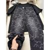 Модные Мужские Джинсы Statement Streetwear, Широкие Брюки Винтажной Стирки с Полуэластичным Поясом, Универсальные Брюки для Повседневного & Расслабленного Стиля