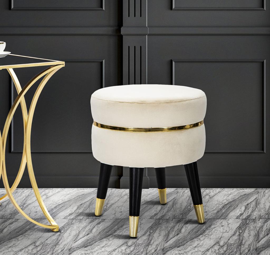 Stool Paris Beige Gold Cm Ø 35X40,5