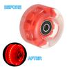 PATIKIL Roller Skate Wheel Set 8pcs 58 Mm 82A Light Up Skateboard Cruiser Wheel Set with Bearing Track Tool Kit for Outdoor Double Row Skating Red