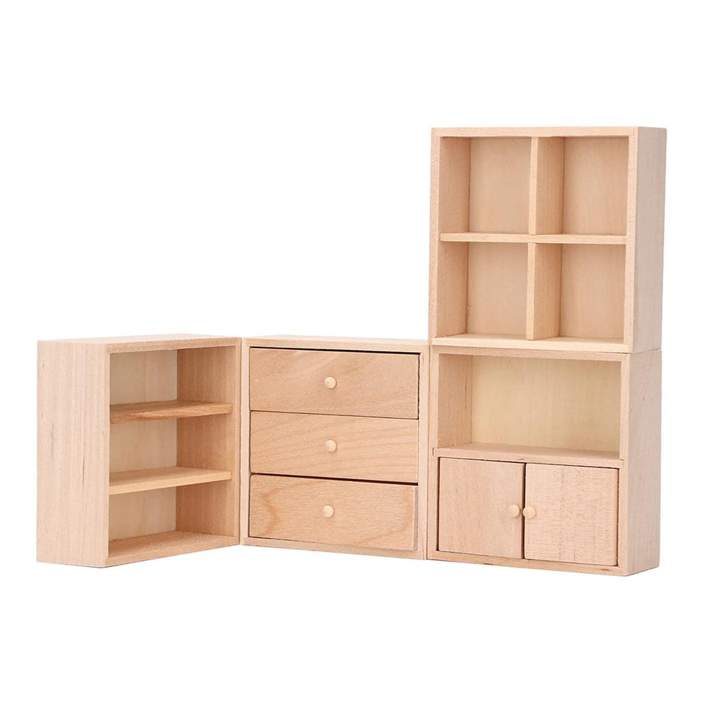 Реалистичная деревянная полка Реалистичная модель игрушки витрины для ролевых игр Винтажная выставочная полка 1:12 Кукольный Дом