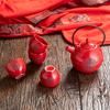 Традиционный китайский свадебный керамический чайный набор, Красный чайник, Чайник «Двойное счастье», Чайная посуда, Подарок молодоженам, Принадлежности для свадебного банкета