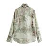 24 Spring New Arrival Fashion Style Women's Clothing Casual Loose Bowknot Decoration Print Shirt Tops 2356008 330