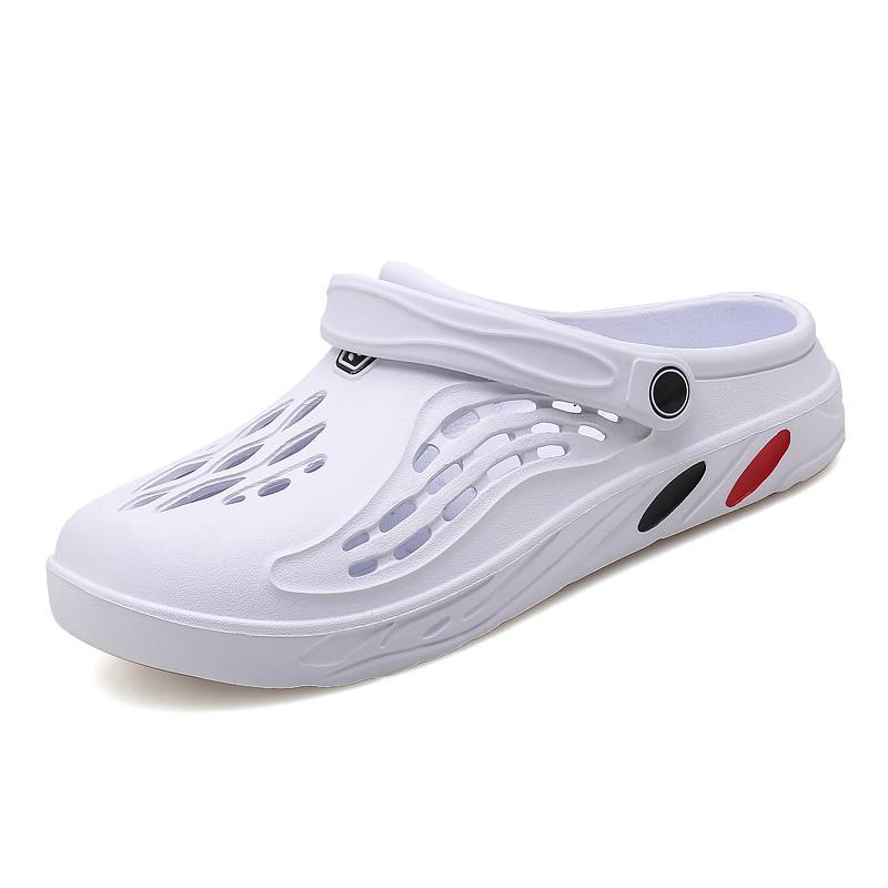 Cool Slippers Summer Hole Shoes Men's Non-slip Soft-soled Bag Head Beach Shoes Large Size Trendy Sandals Outdoor Slippers 474849