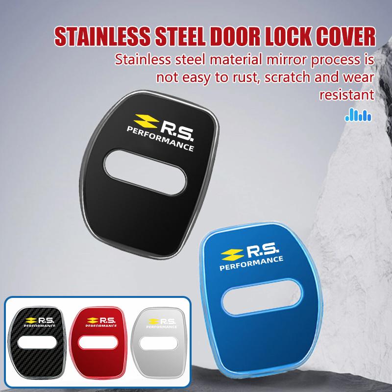 Stainless Steel Car Door Lock Buckle Trim Anti-Collision Protective For Renault YSymbol Clio 3 4 Sparco Dacia RS Megan Scenic