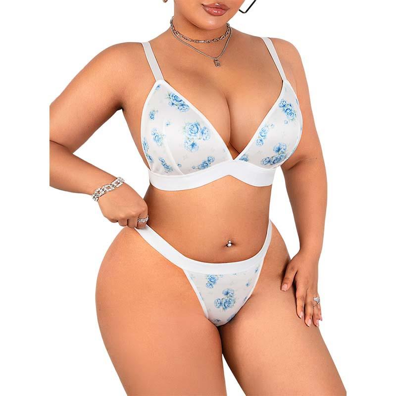 Plus Size Sexy Lingerie Set European and American Sexy Nightdress Sexy Bra Set