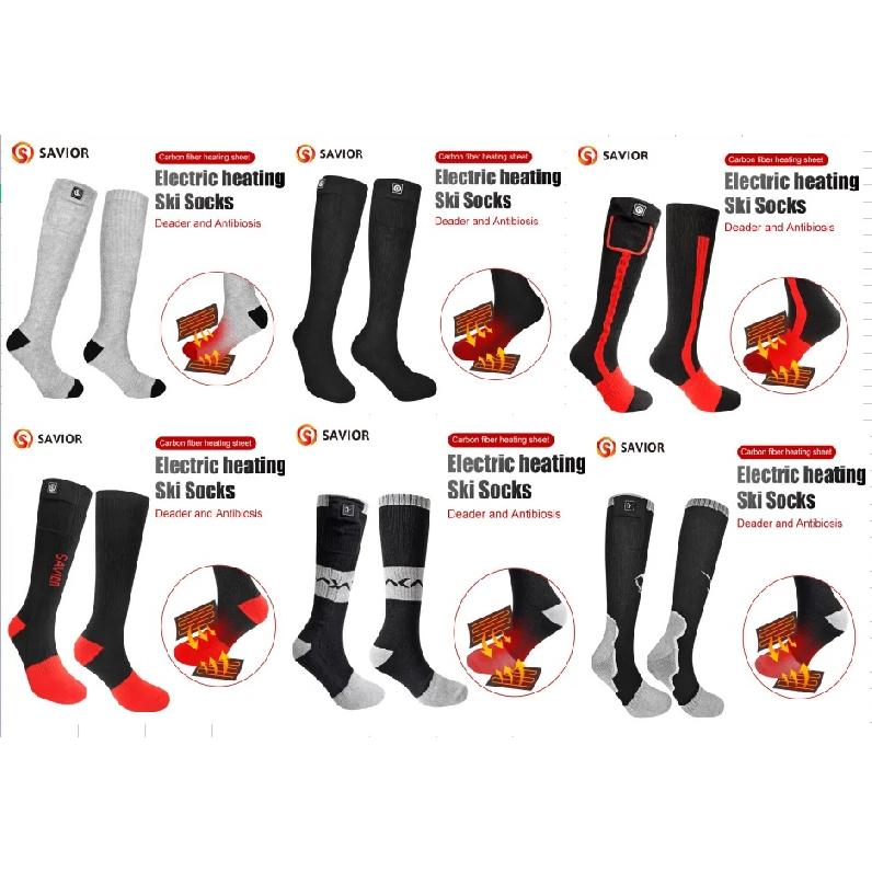 Savior Heat Battery Electric Heated Socks For Men Winter Warm Outdoor Sports Rechargeable Thermal Socks Foot Women For Cycling