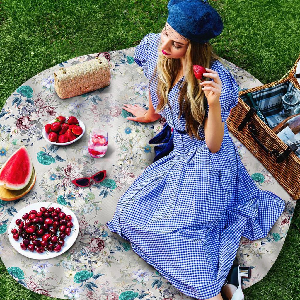 Vintage Flower Leaf Abstract Round Tablecloth Waterproof Table Cover For Wedding Party Decoration Dining Table Cover