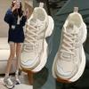 Модные женские кроссовки на толстой подошве Chunky Daddy Shoes 2024 года, весенние корейские дышащие спортивные кроссовки с сеткой и высокой платформой 6 см, женские кроссовки