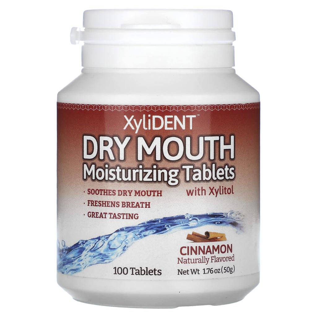 Dry Mouth Moisturizing Tablets, with Xylitol, Cinnamon, 100 Tablets