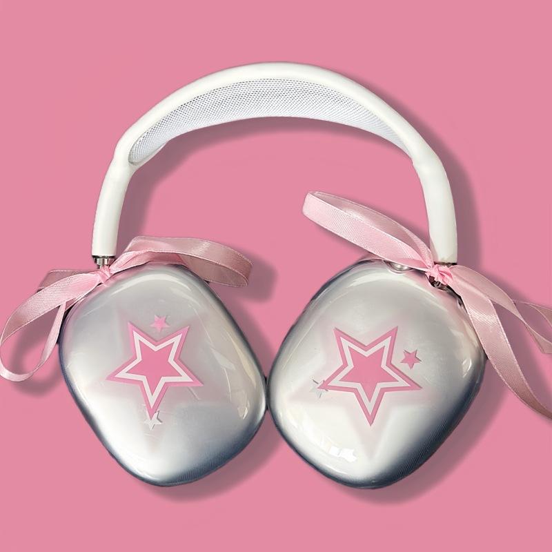 Applicable to Apple AirPods Max headset Bluetooth headset case Cartoon transparent soft case Cute and simple