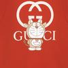 GUCCI X Doraemon T Shirts Men's Red Crew Neck Moderate Straight Fit 616036-XJDEY-6429