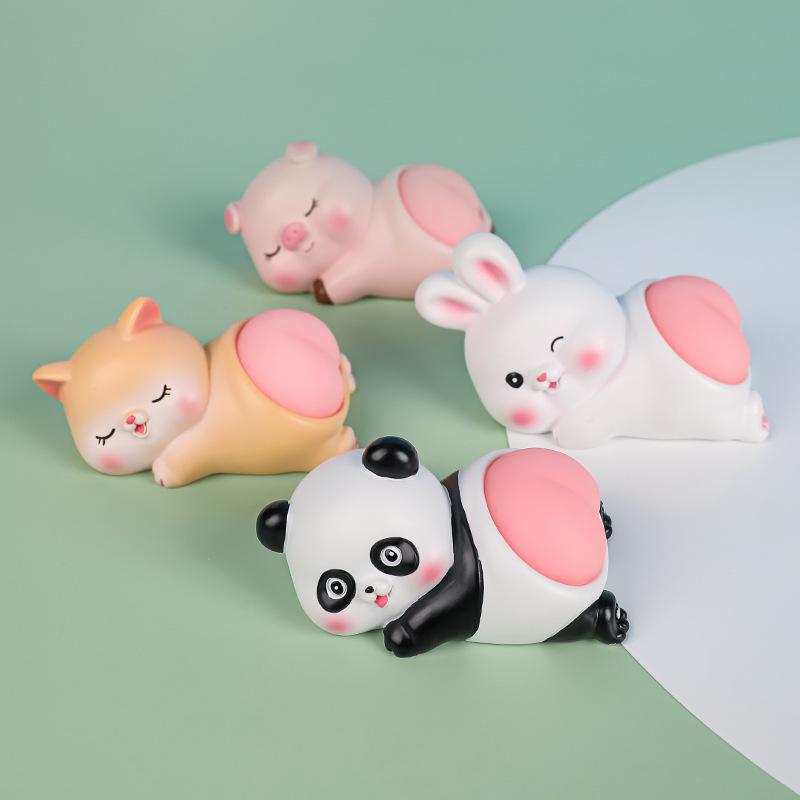 Милые и забавные мультяшные украшения для автомобилей, украшения, кукла Q Bounce Butt, игрушка, панда, кошка, кролик, свинья, украшение, подарок, аксессуары для салона автомобиля