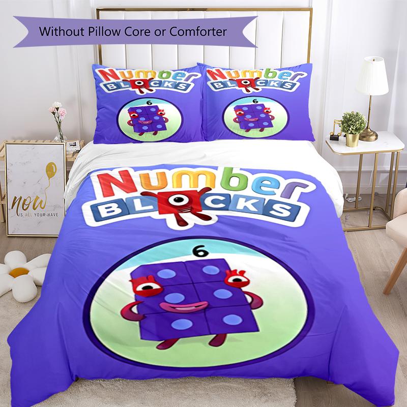 3pcs Numberblocks1 pattern bedding set duvet cover set includes duvet cover &pillowcases, perfect all season bedroom decoration & gift