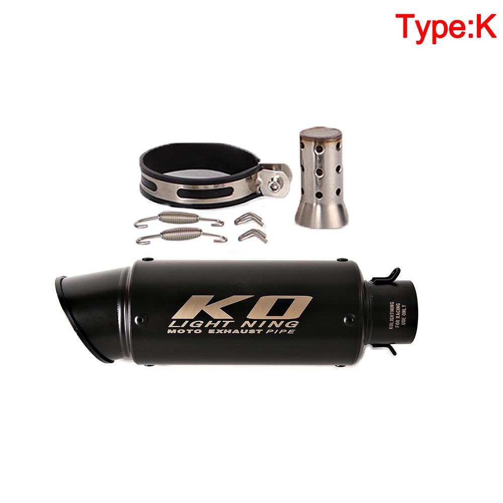 Universal 51/60MM Motorcycle KO Exhaust Stainless Steel Muffler Pipe With DB Killer For Z900 R3 R25 MT07 MT09 R1 Z400 Z650