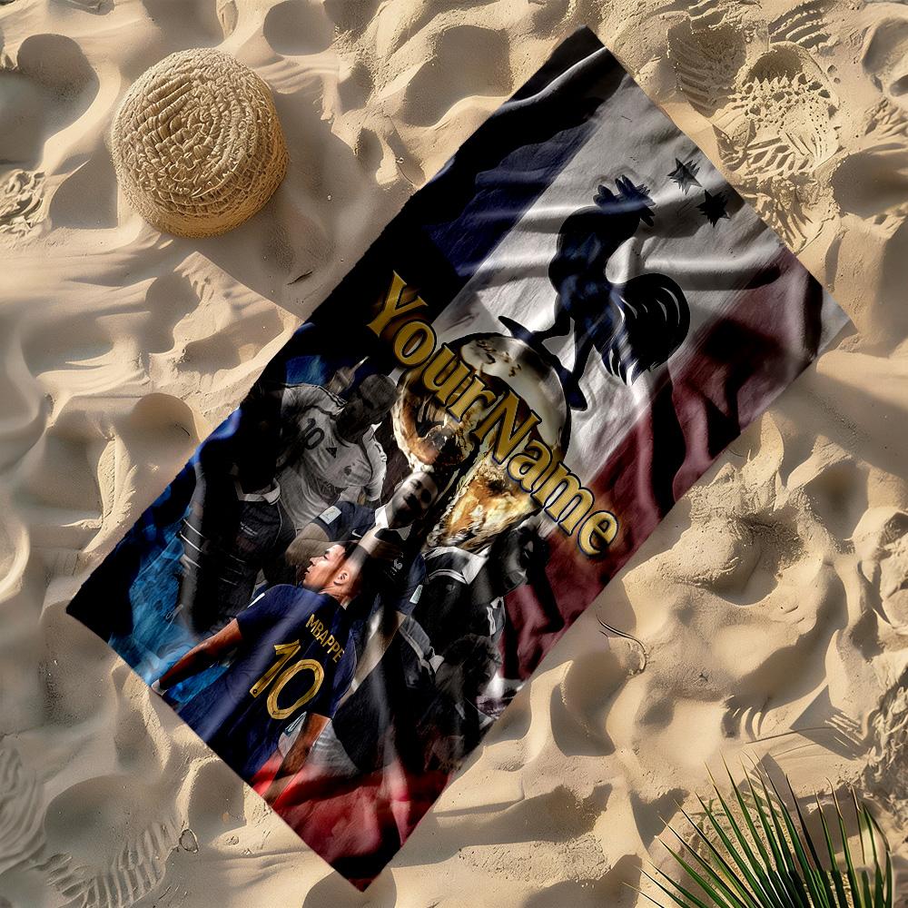 Mbappe Customized Name Beach Towel Soft Durable Quick-Dry Suitable for Sports Travel Swimming Yoga Bathroom Beach And Pool