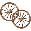 Volowoo Набор из 2 декоративных деревянных колес, Деревянное колесо от телеги, Винтажное настенное украшение в старозападном стиле, Садовое настенное украшение для бара, гаража,