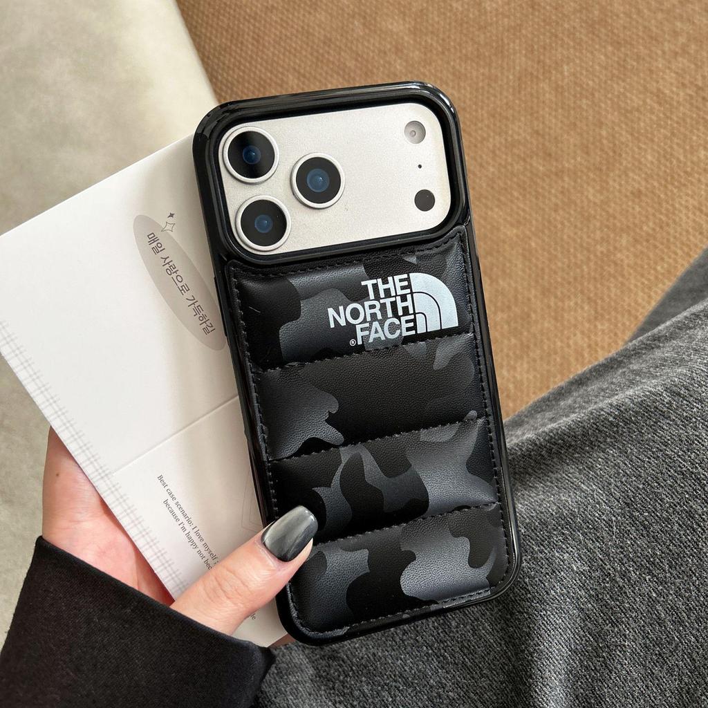 Новый кожаный чехол-камуфляж 3D для Apple iPhone15 Pro Max - Стиль пуховика для осени/зимы