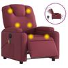 VidaXL Fauteuil de massage inclinable électrique Rouge bordeaux Tissu 3204359