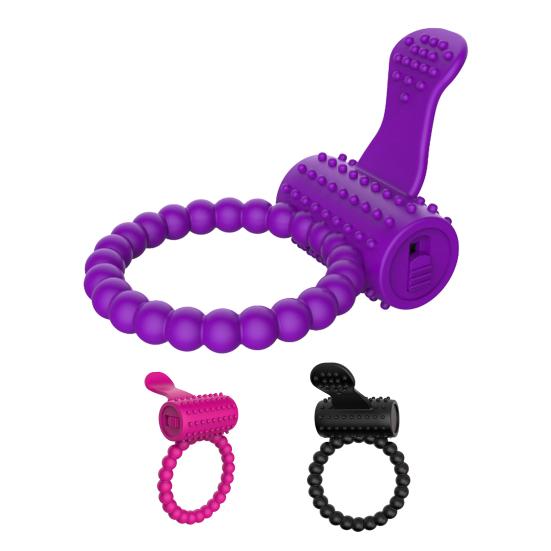 Yousheng Men Cock Ring Ejaculation Delay Vibrate Tongue Design Sexual Stimulation Silicone Men Tentacles Nozzle Penis Ring for Bedroom