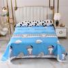 Bed Sheet Polyester Cotton Printed Fitted Sheet Bedding Flat Sheet Soft Breathable Bed Linens (No Pillowcases )