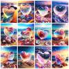 5D Diy Алмазная картина Сердце Камень Домашний декор Полная квадратная круглая алмазная мозаика Морской пейзаж Настенное искусство