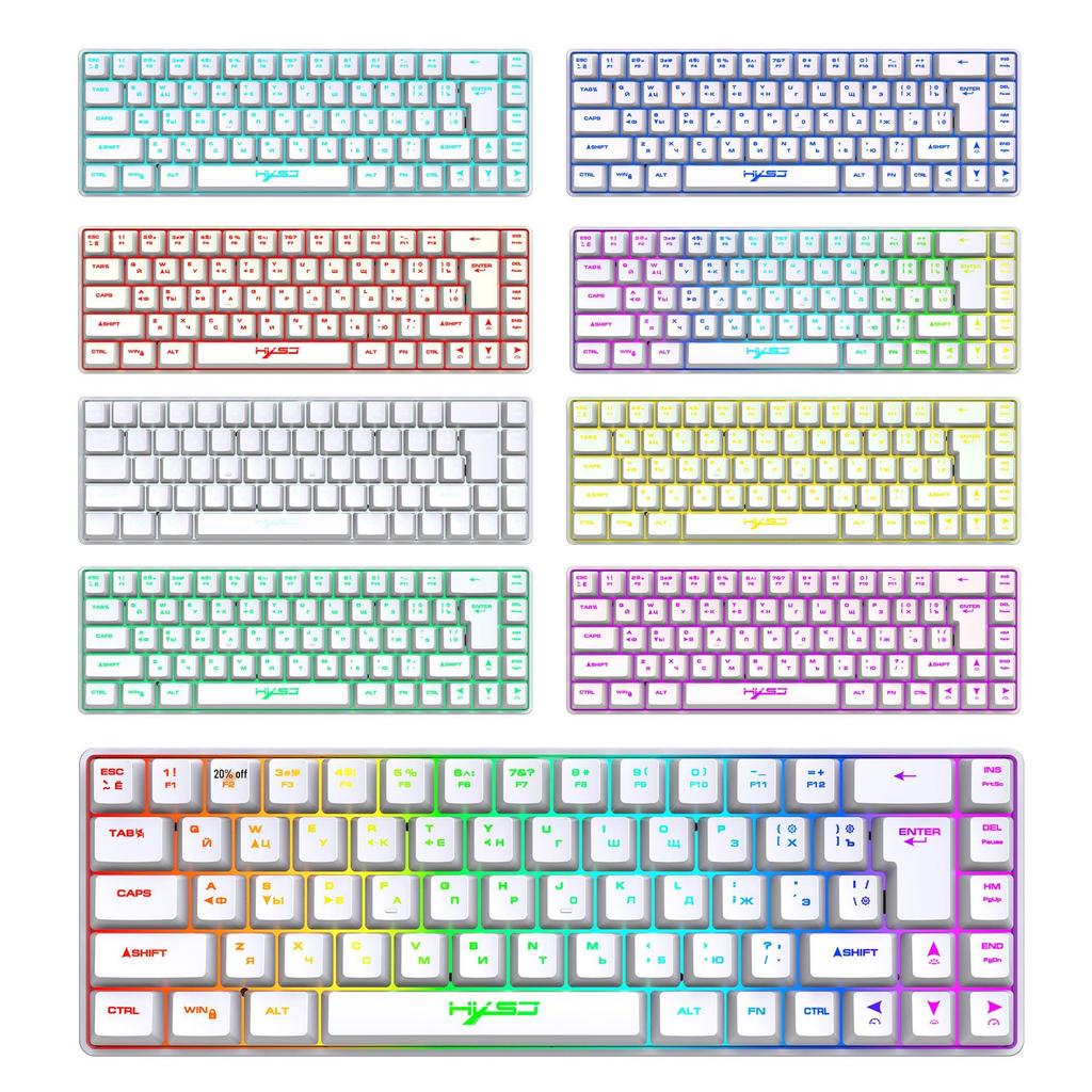 68-клавишная Русская Проводная RGB Мембранная Клавиатура для Игр и Офиса - Эргономичный Дизайн