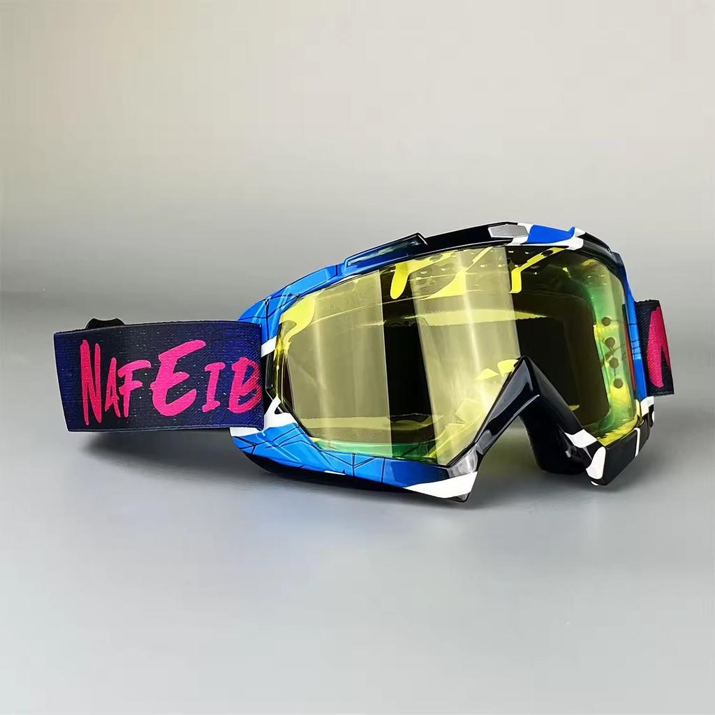 2026 Vibrant Frame Design Motocross Goggles UV400 Lens Lightweight Durable Adjustable Strap Outdoor Sports Riding Goggles