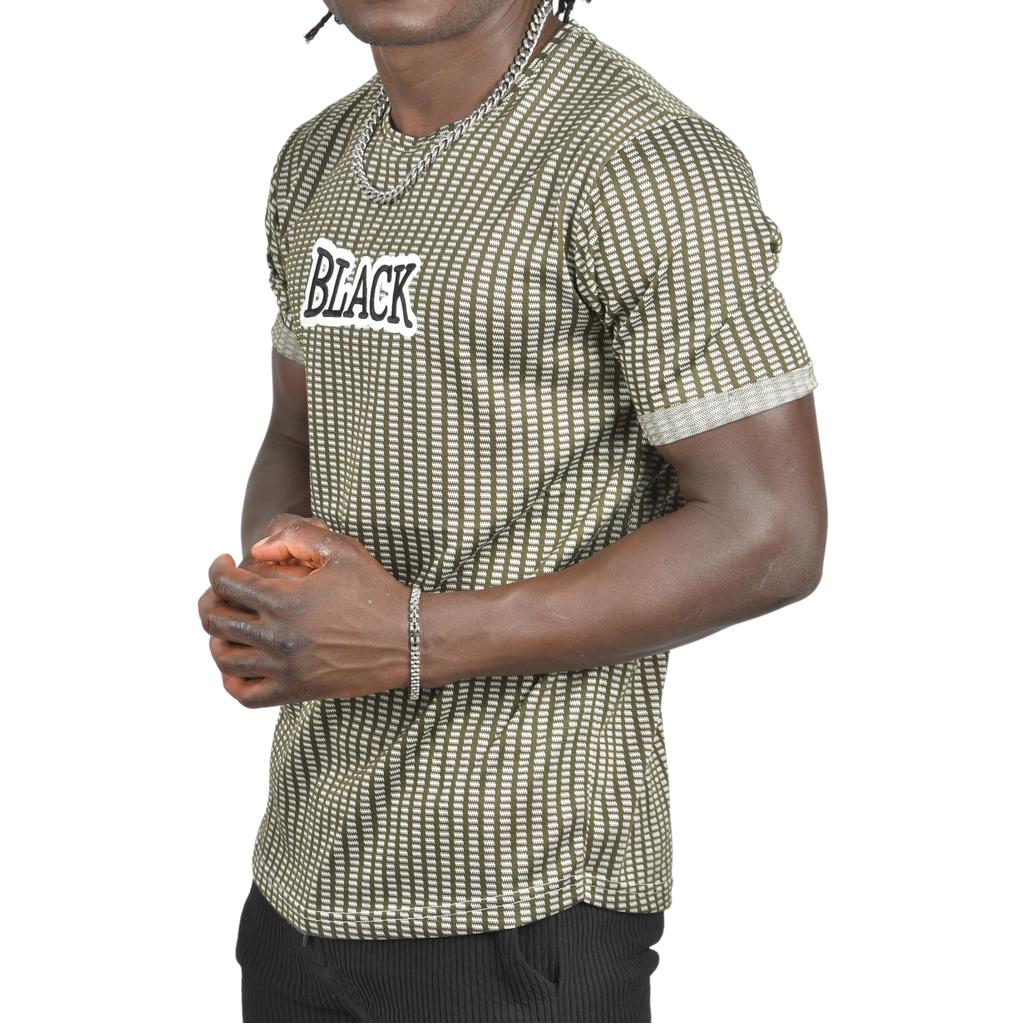 Футболка приталенного кроя с рисунком DeepSEA и черной текстовой вышивкой спереди 2403197