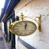 Timeless Elegance: 20.32 Cm Dual Sided Brass Station Clock  Vintage-Inspired Wall Decor