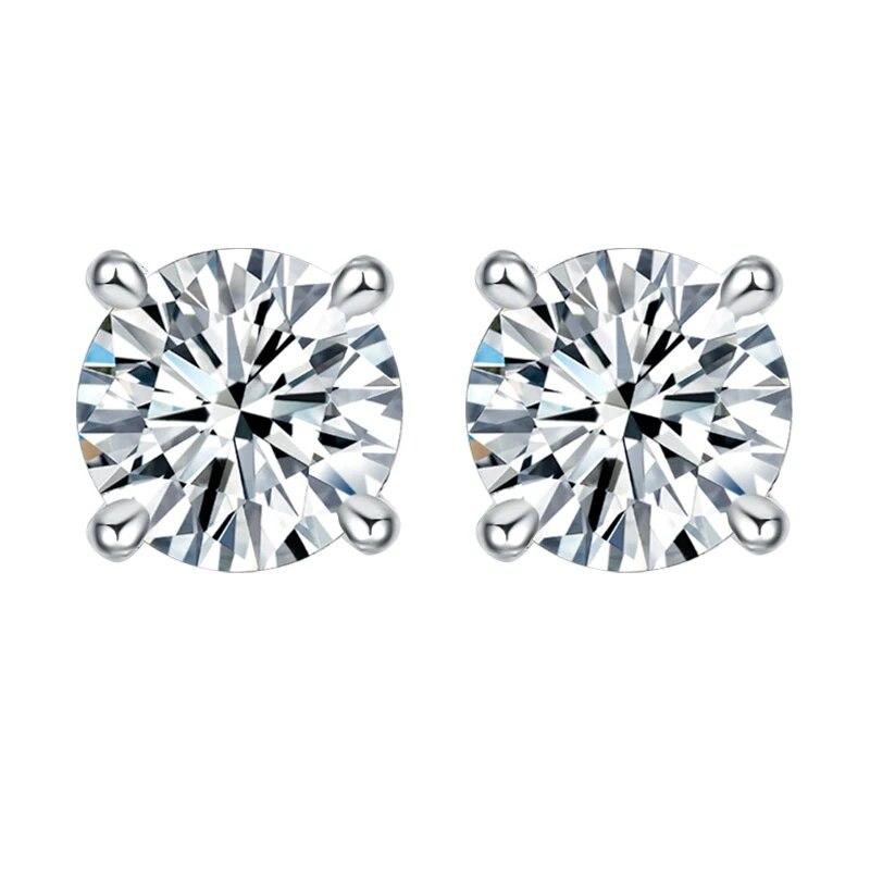 D Цвет 3,0 карат 9,0 мм серьги-гвоздики с муассанитом для женщин Стерлинговое серебро 925 пробы с завинчивающейся крышкой сверкающие свадебные украшения подарки