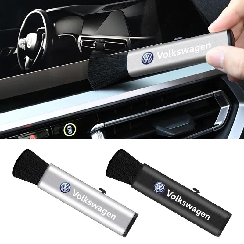 VW For Volkswagen Retractable Car Air Vent Cleaning Brush Car Badge Detail Dust Remover For Volkswagen VW GTI Rline R Golf Amaro