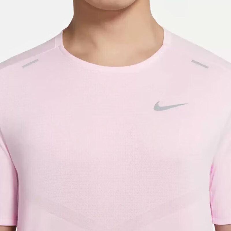 Nike Быстросохнущие футболки унисекс розовые с круглым вырезом CZ9185-664