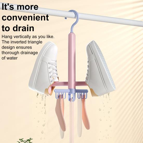 Сушилка для обуви Yousheng с вращающимся на 360 градусов крючком, прочная несущая ветрозащитная стелька, вешалка для одежды