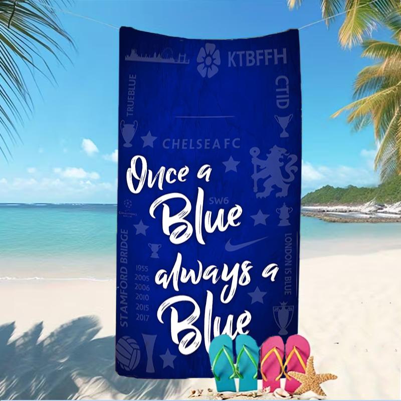 Beach Towel with Chelsea FC logo Pattern - soft,absorbent,machine washable Lightweight&Modern,swimming,Travel Essentials