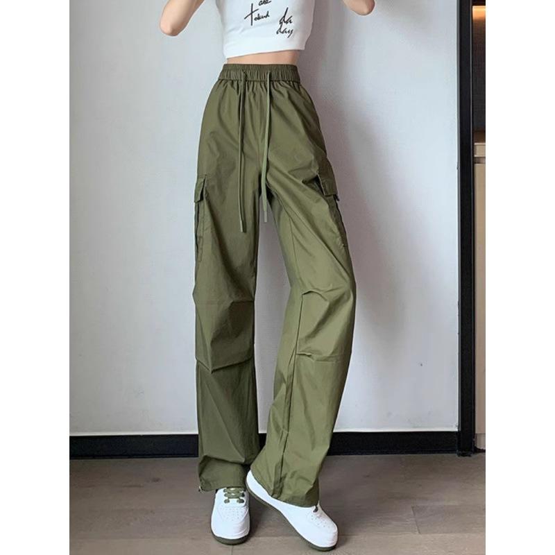 Женские повседневные брюки для бега, однотонные брюки с низкой талией, широкие мешковатые брюки на шнурке, уличная одежда Y2k, свободные спортивные штаны