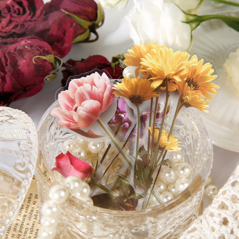 30Pcs Vintage Irregular Plant Floral Stickers DIY Craft Scrapbook Journal Diary Decor Supplies