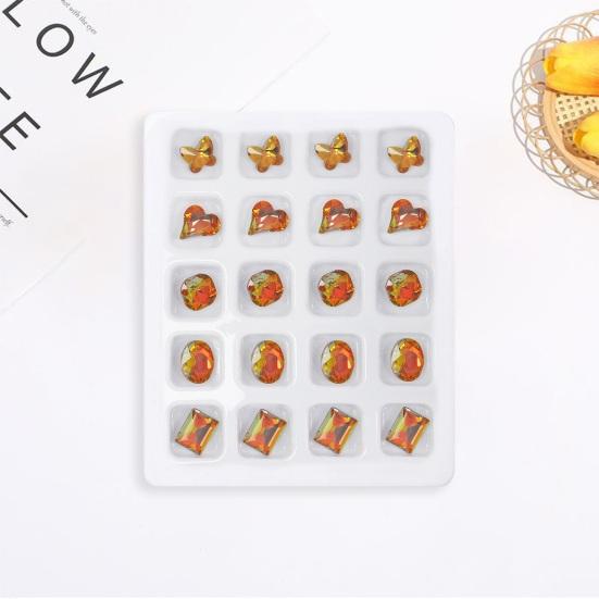 1 коробка, украшение для ногтей, стразы, 3D сердце/квадратный искусственный кристалл, Шарм, украшения для ногтей своими руками, чехол для телефона, декоративные аксессуары, принадлежности для маникюра