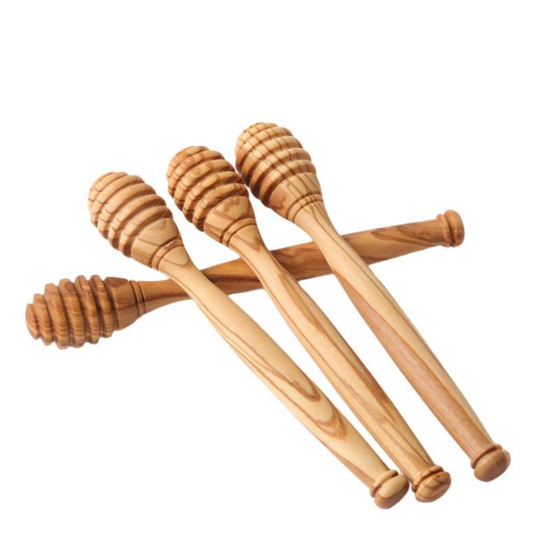 Handmade Wooden Honey Dipper Natural Wood 10/15/16cm Honey Stirrer Spoon Comfort Grip Elegant Simple Design Wooden Honey Stirrer